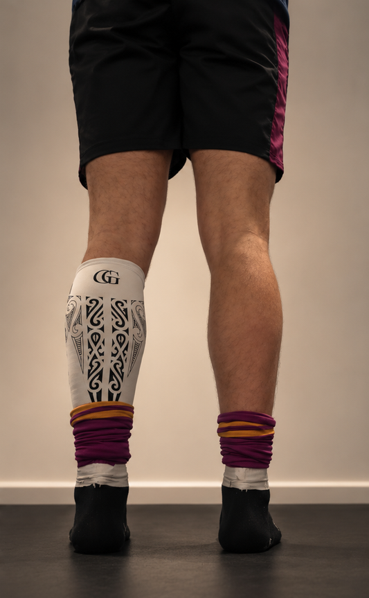 Māori Compression Calf Sleeve - White